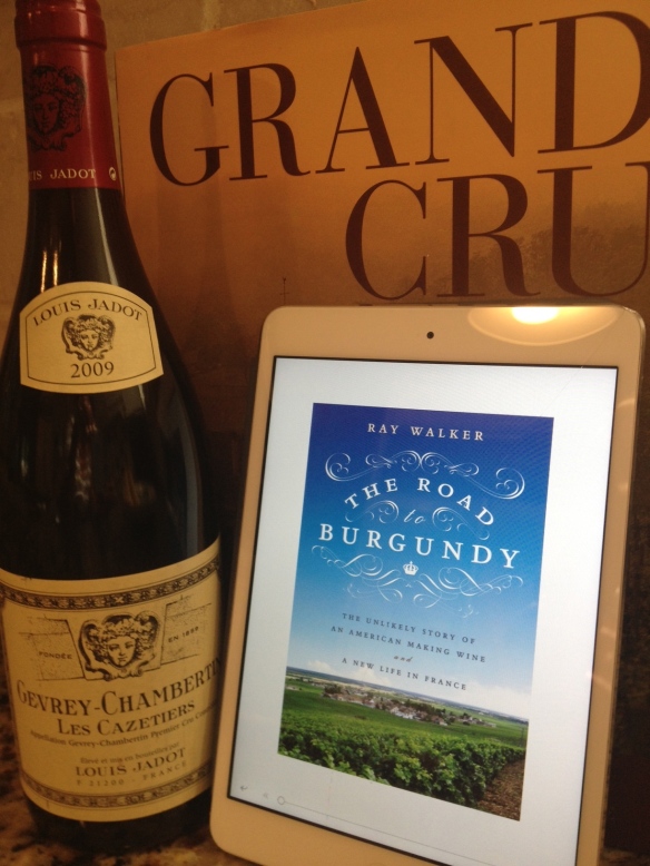 Before you settle down with The Road to Burgundy, stop by your local wine shop for a bottle of a nice Pinot Noir from Burgundy. This one's from Gevrey- Chambertin, not far from the vineyards where Walker's grapes grow.