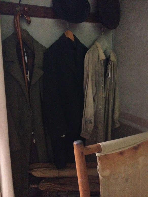 A nice touch - Cézanne's coats and art smock hang in the corner of his studio.
