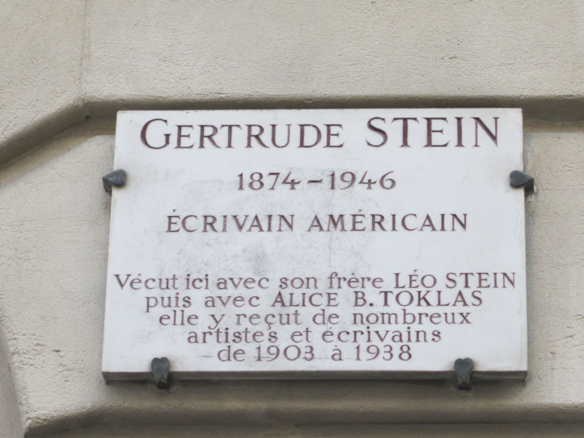 Gertrude Stein's apartment still stands at 27 rue de Fleurus not far from boulevard Raspail in Montparnasse.