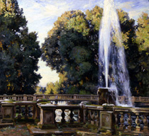 Wilfred de Glehn, Fountain at the Villa Torlonia, Frascati, oil on canvas, 1907